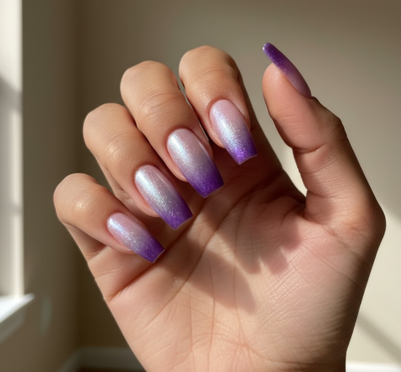 silver ombre nails