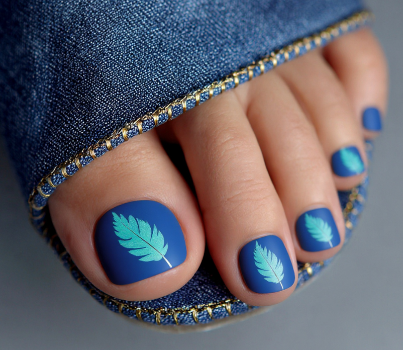 blue toe nail designs