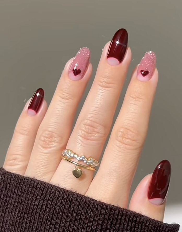 pink glitter nails