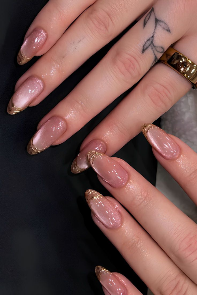 pink glitter nails