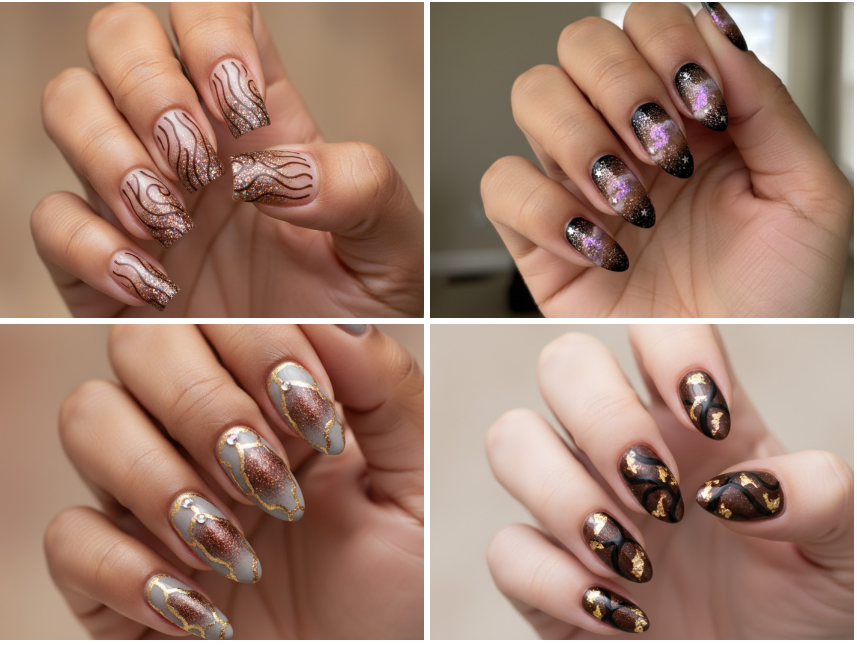 10 Chic Brown Glitter Nail Trends You Need to Try Now