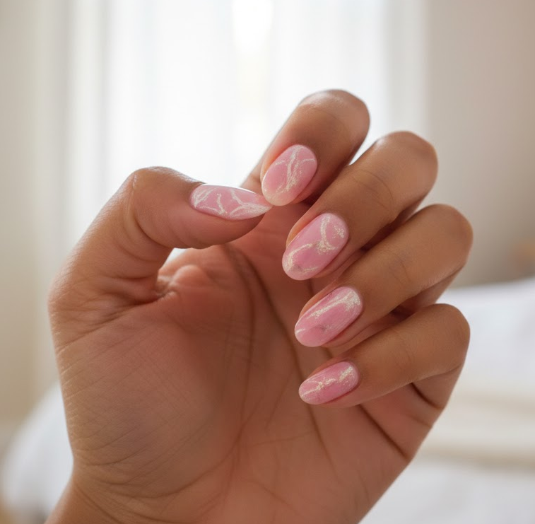 white glitter nails