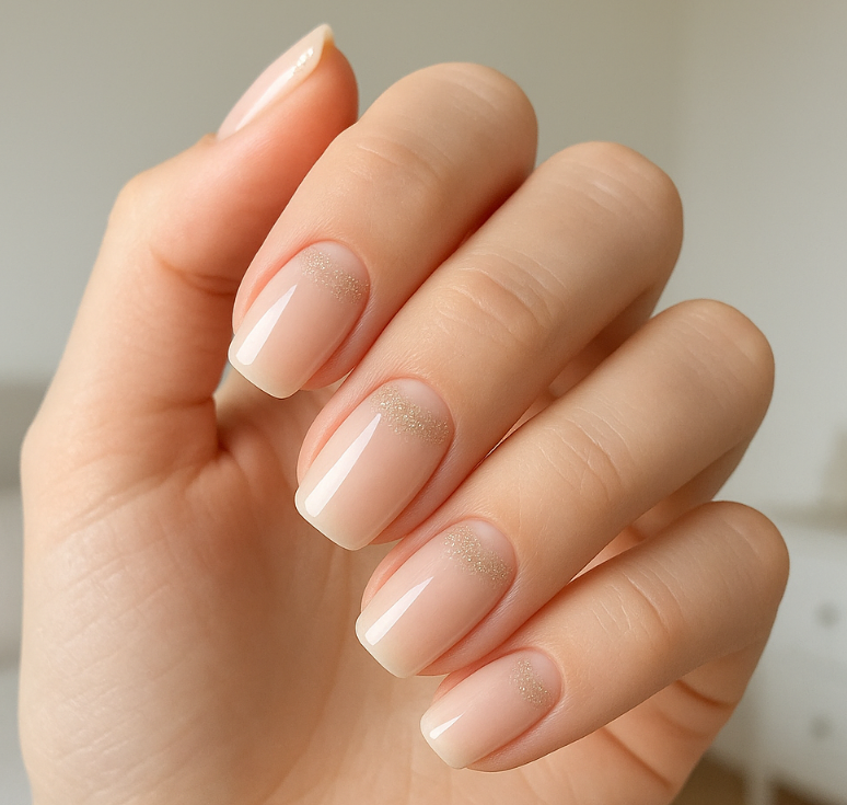 White Glitter Nail Design