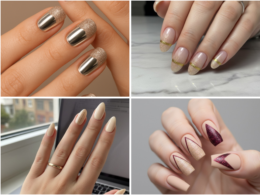 10 chic beige glitter nail trends you need to try now