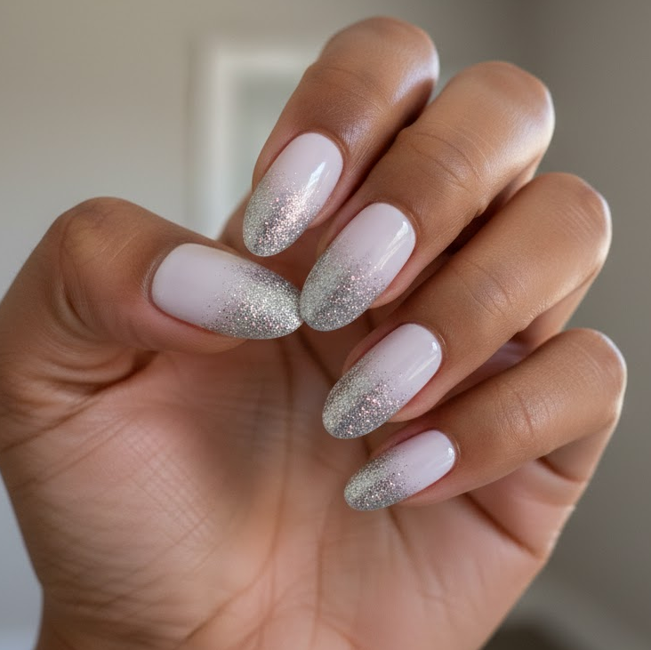 lavender glitter nails