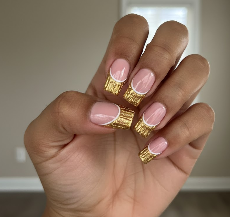 light pink glitter nails