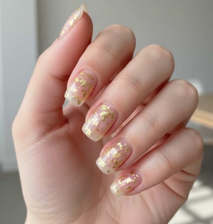 gold glitter nails