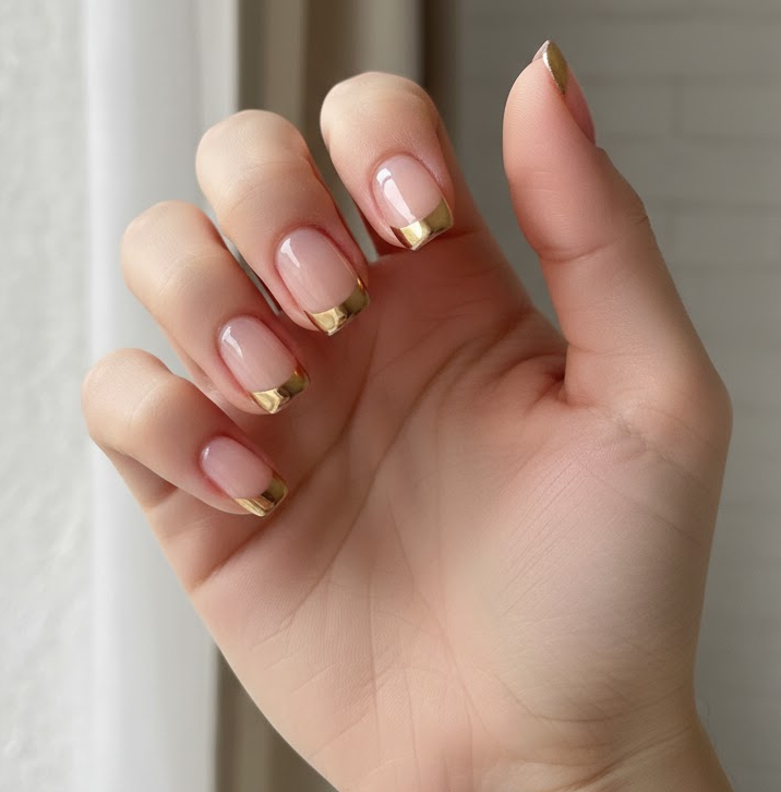 gold glitter nails