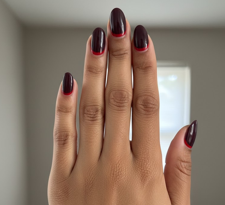 red and purple nails