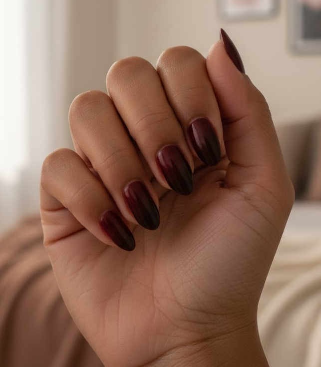 red and brown nails