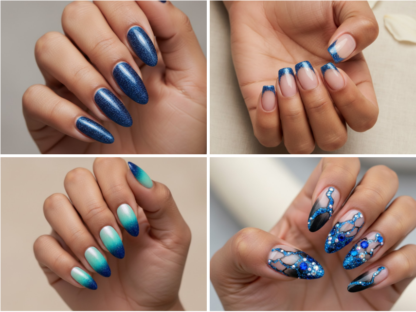 15 Chic Blue Glitter Nail Trends You Need to Try Now