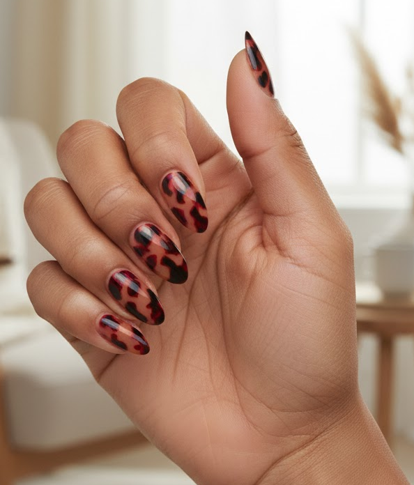 red and brown nails