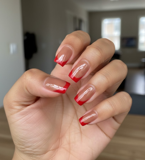 red and brown nails