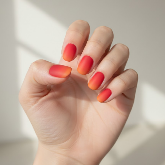 red and orange nails
