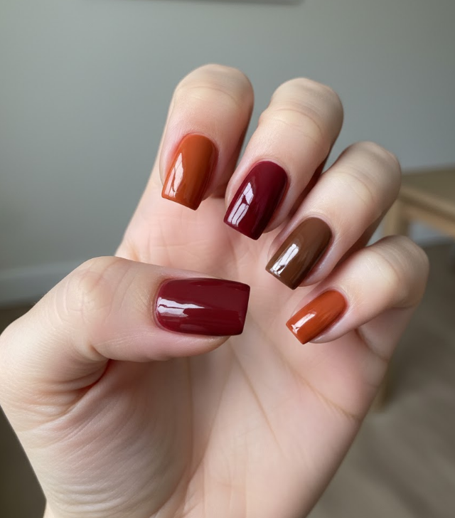 red and orange nails