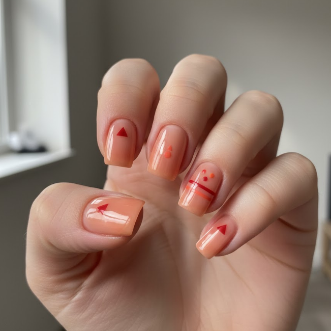 red and orange nails