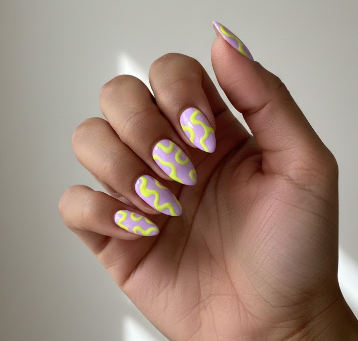 purple and yellow nails