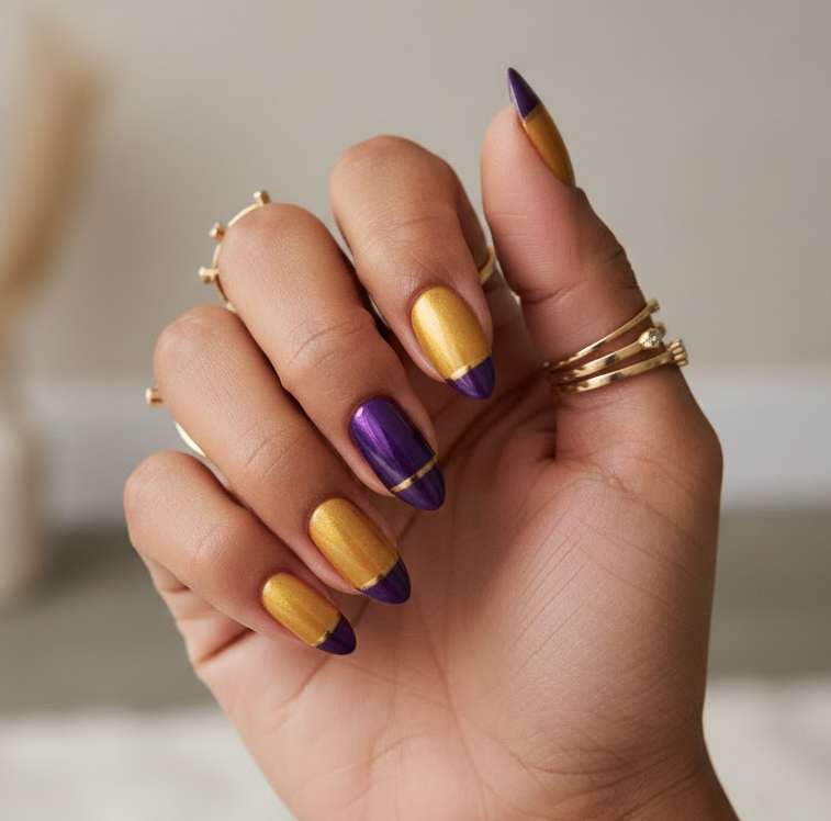purple and yellow nails