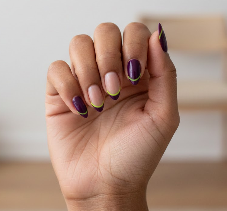 purple and yellow nails