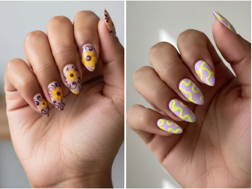 10 Chic Purple And Yellow Nails Trends You Need to Try Now