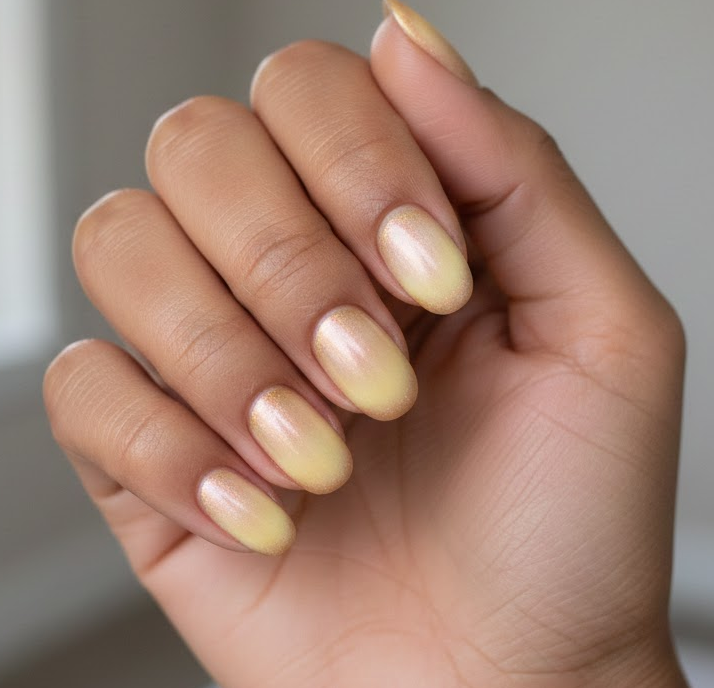 yellow and gold nails