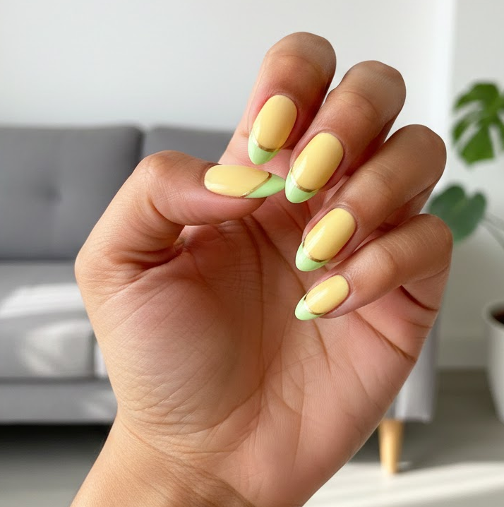 yellow and gold nails