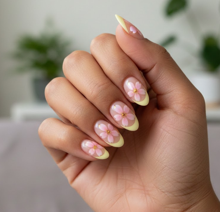 yellow and gold nails