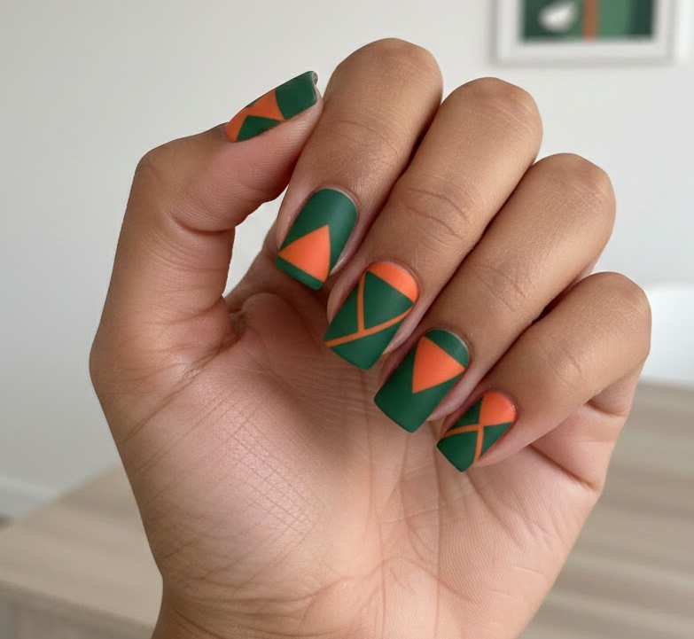 orange and green nails