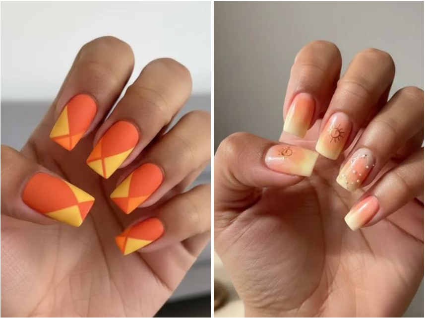 Your Sunshine Manicure Awaits: Discover 10 Radiant Orange and Yellow Nail Designs