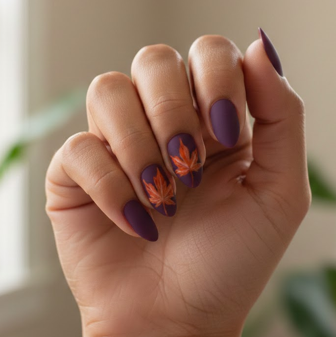 orange and purple nails