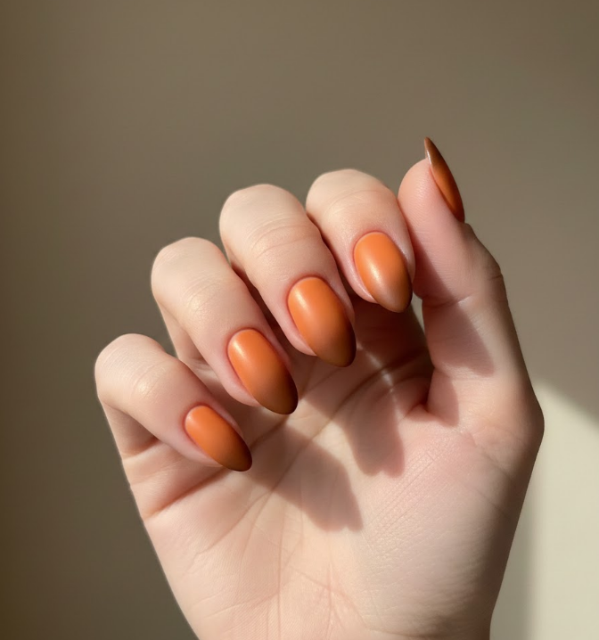 orange and brown nails