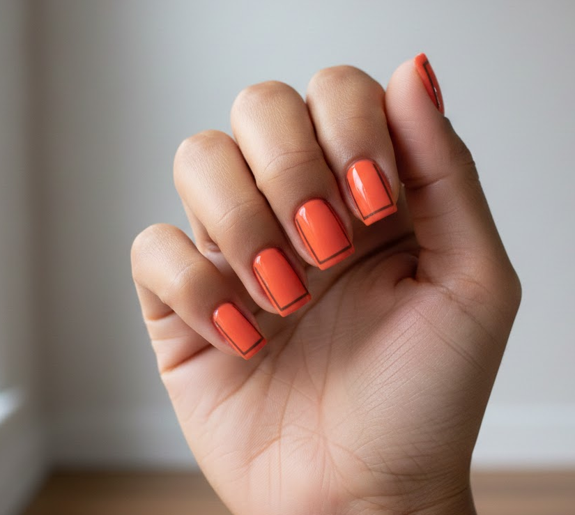 orange and brown nails