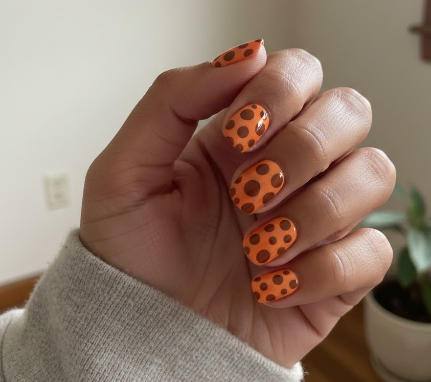 orange and brown nails