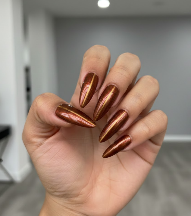 orange and brown nails