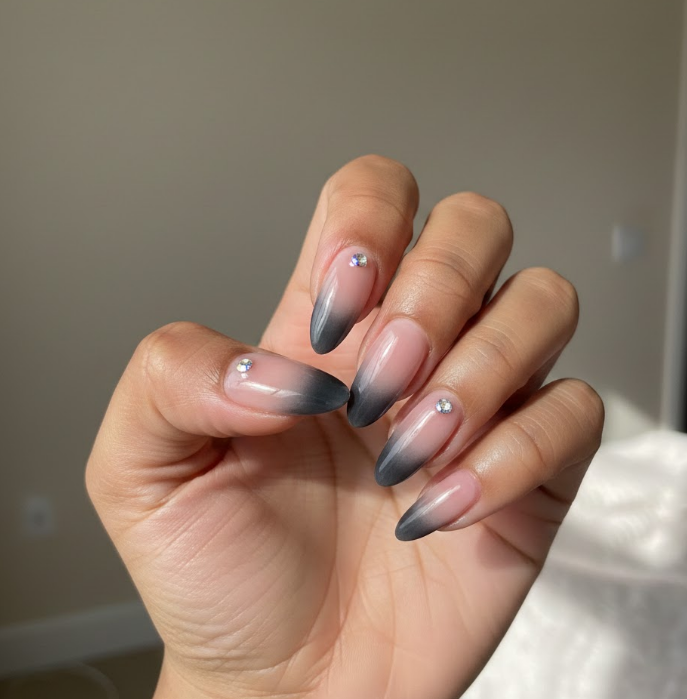 pink and grey nails