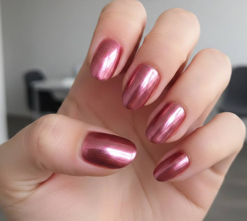 pink and gold nails
