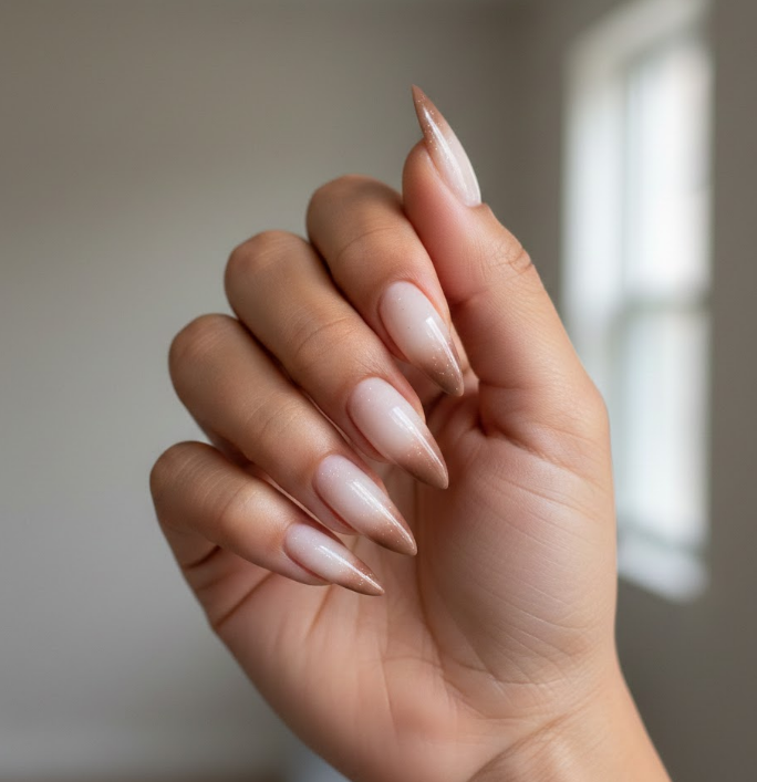 brown and white nails