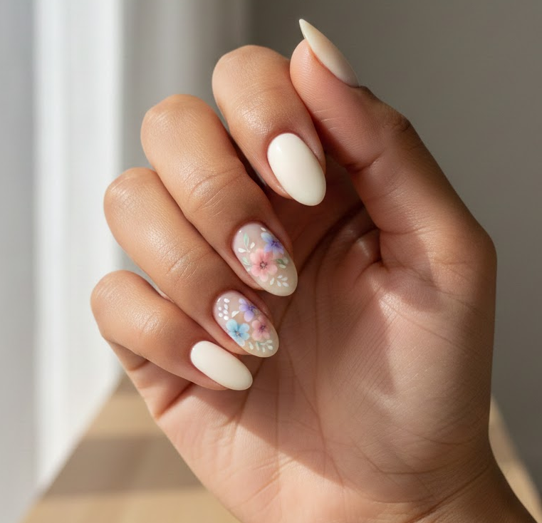 Cream Nails