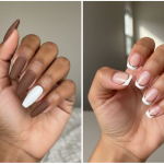 brown and white nails