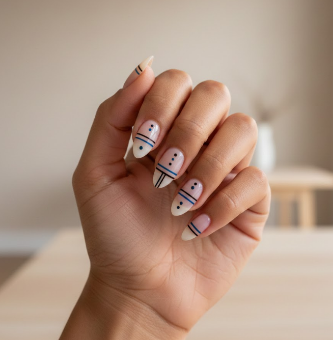 black and blue nails
