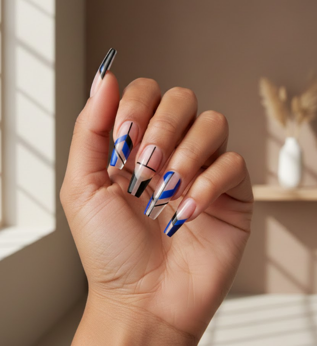 black and blue nails