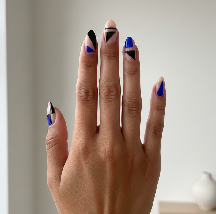 black and blue nails