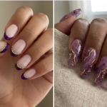 20 Chic Purple And Gold Nail Trends You Need to Try Now