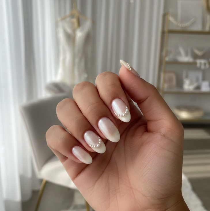 beach wedding nails