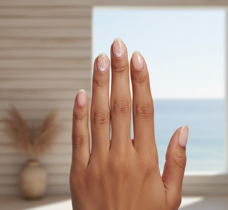 beach wedding nails