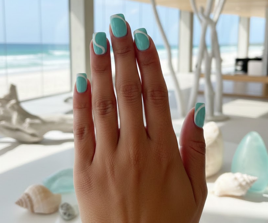 beach wedding nails