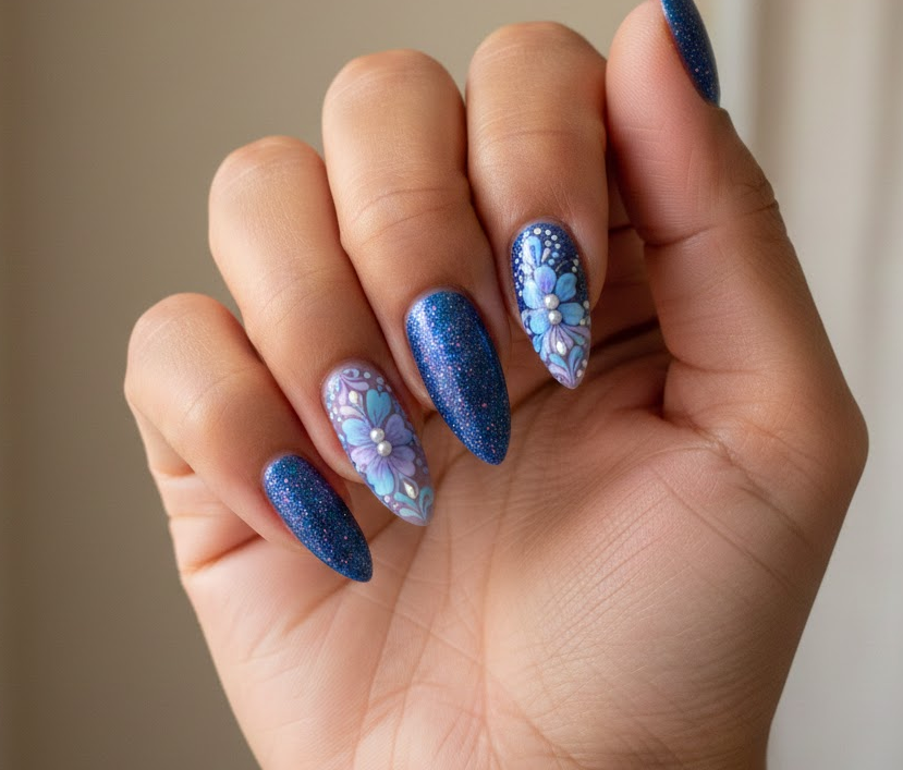 purple and blue nails