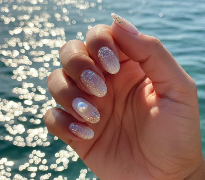 beach wedding nails