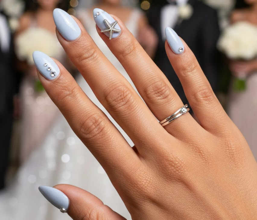 beach wedding nails