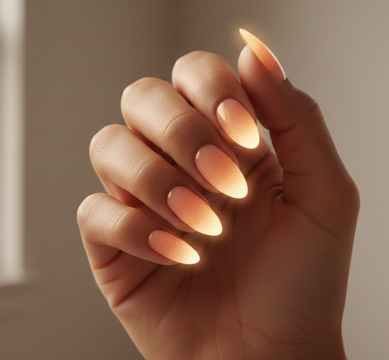 orange and gold naills